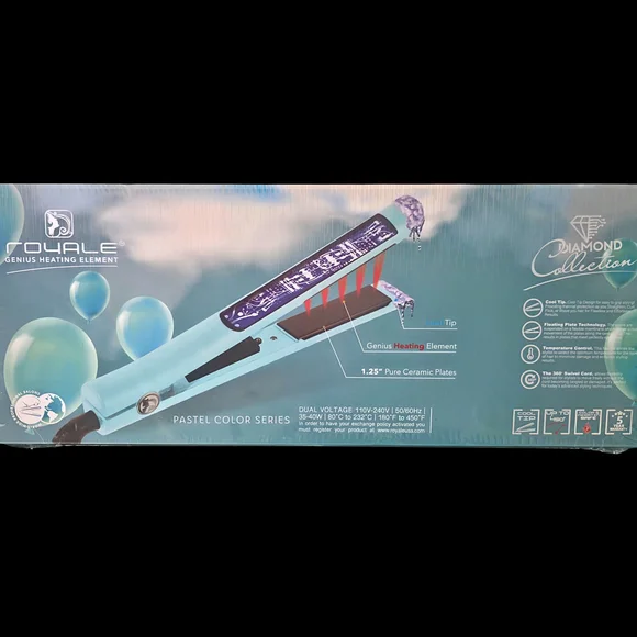 Royale USA Platinum Flat Iron 1.25" 🩵 Tiffany Blue Limited Edition NIB - Picture 4 of 4